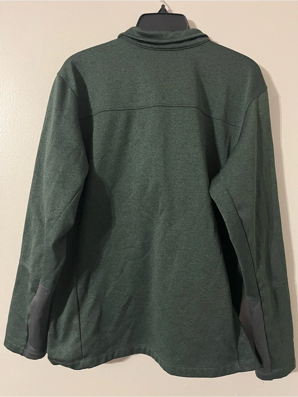 The North Face Mens 1/4 Zip Fleece Pullover Green Grey Neon Sz L